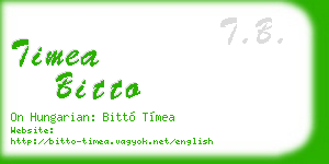 timea bitto business card